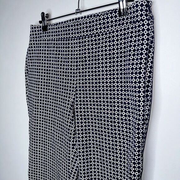 Talbots Women’s Chatham Ankle Zip Printed Pants Blue Size 4 - Picture 2 of 6